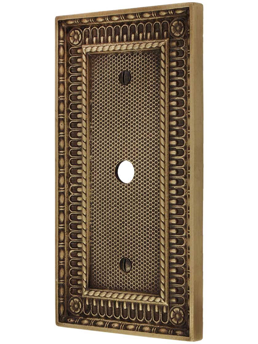 Pisano Cable Jack Cover Plate in Antique Brass.
